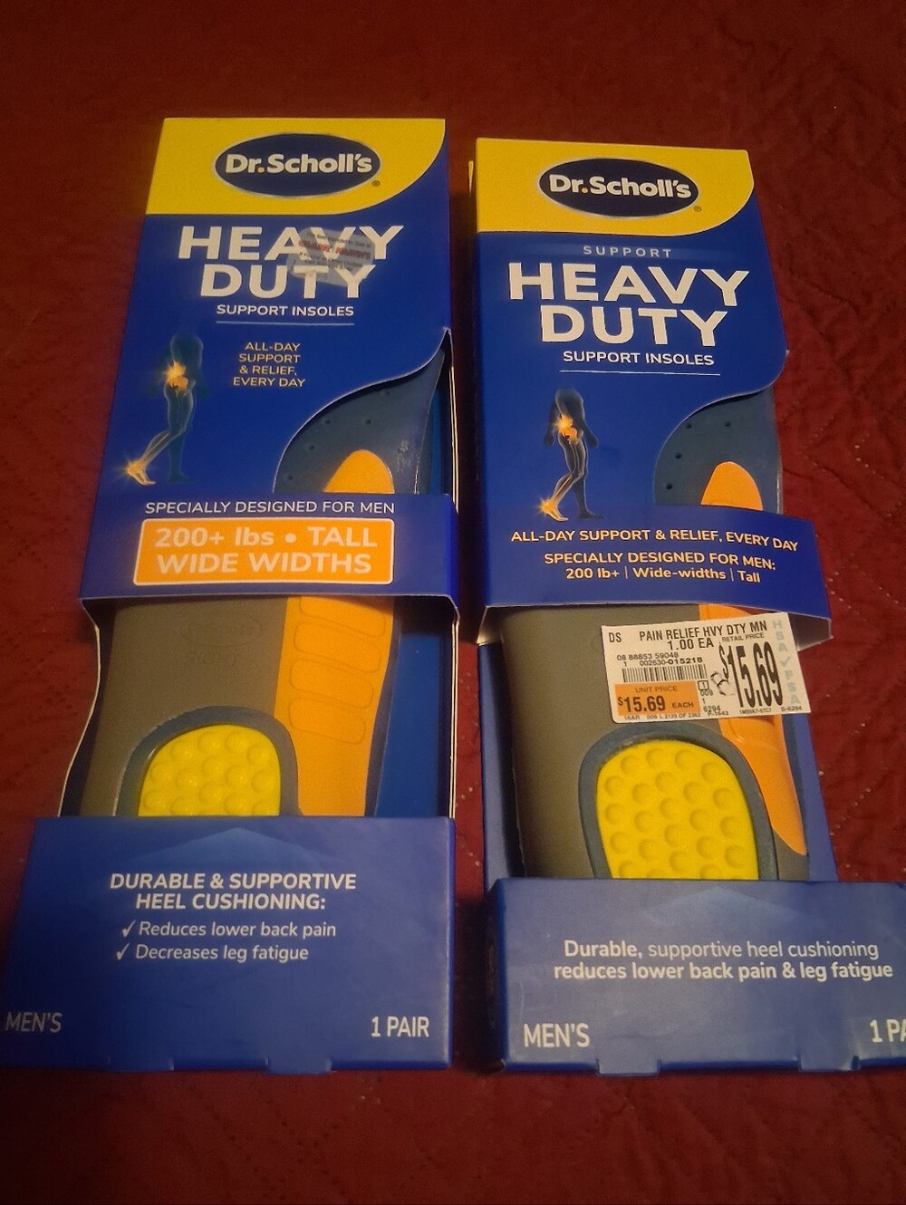 2 Pair of Dr. Scholl's Heavy Duty Support Insoles